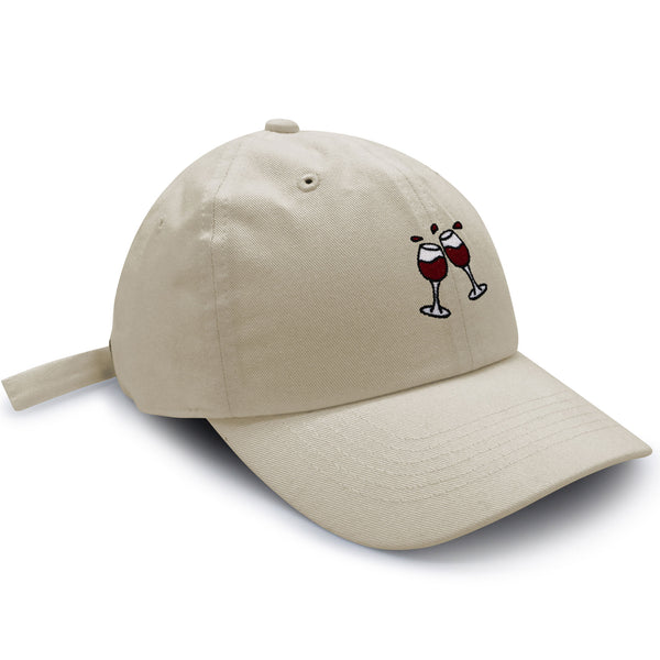 Two Cups of Wine Dad Hat Embroidered Baseball Cap Red Wine Grape