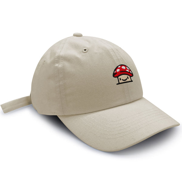 Mushroom  Dad Hat Embroidered Baseball Cap Red