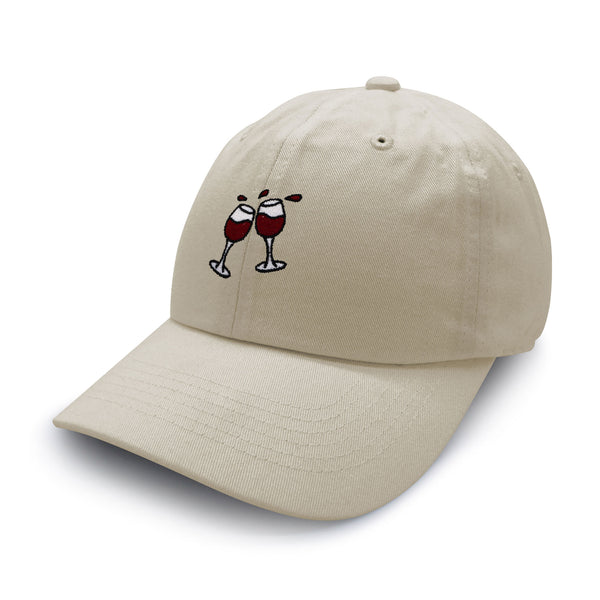 Two Cups of Wine Dad Hat Embroidered Baseball Cap Red Wine Grape