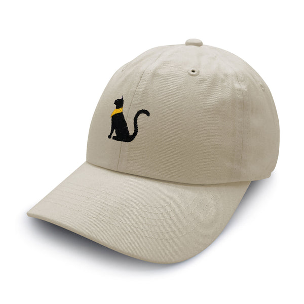 Black Egyptian Cat Dad Hat Embroidered Baseball Cap Kitty