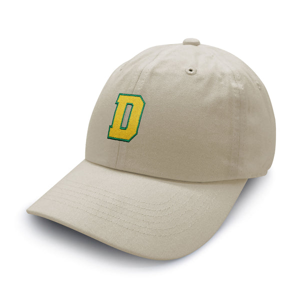 Initial D College Letter Dad Hat Embroidered Baseball Cap Yellow Alphabet