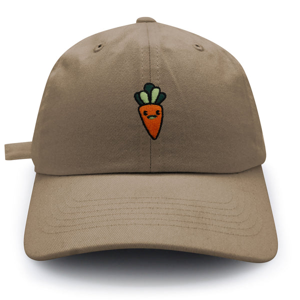 Smiling Carrot Dad Hat Embroidered Baseball Cap Vegetable Vegan