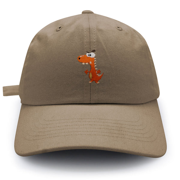 Funny Orange Dinosaur Dad Hat Embroidered Baseball Cap  Funny Dino