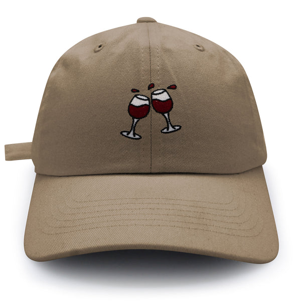 Two Cups of Wine Dad Hat Embroidered Baseball Cap Red Wine Grape
