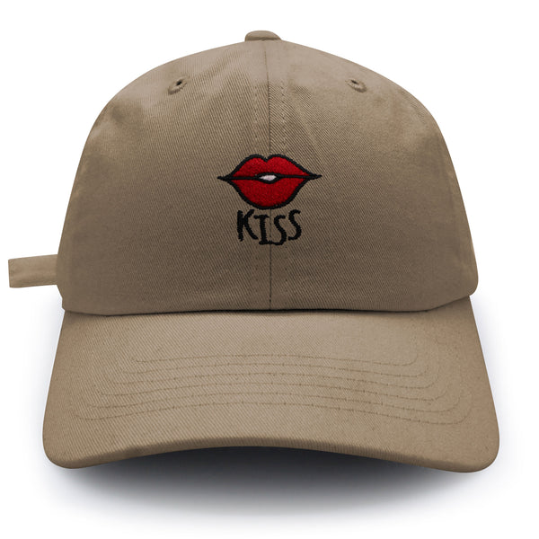 Kiss Lips Dad Hat Embroidered Baseball Cap Love Red