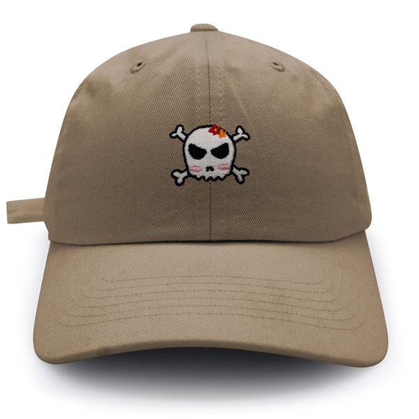 Skull Dad Hat Embroidered Baseball Cap Ribbon Girly