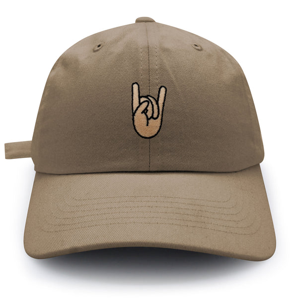 Rock and Roll Dad Hat Embroidered Baseball Cap Hand Sign Peace