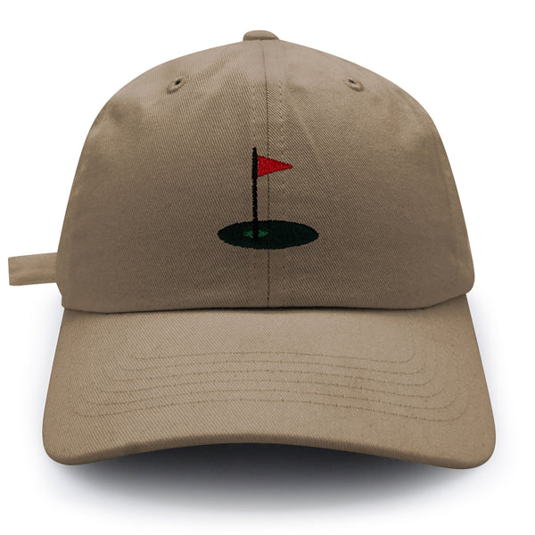 Golf Cup Dad Hat Embroidered Baseball Cap Golf Ball Hole Flagstick Pin