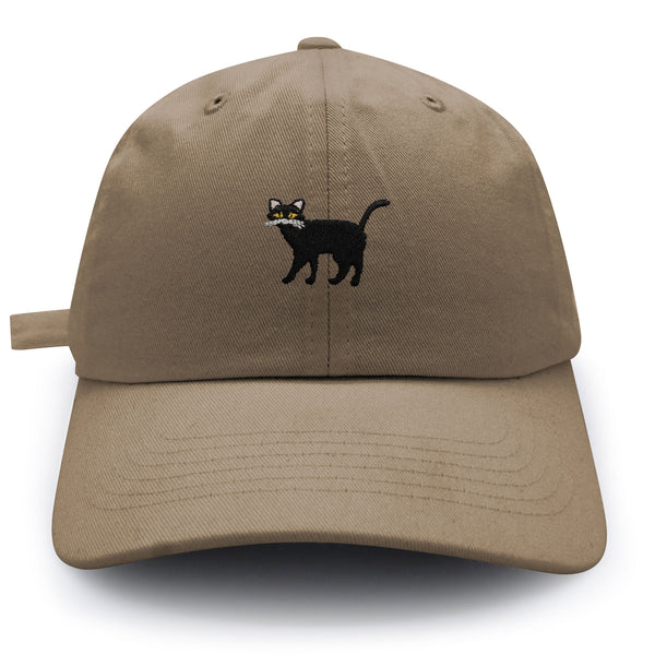 Black Cat Dad Hat Embroidered Baseball Cap Cute Kitty