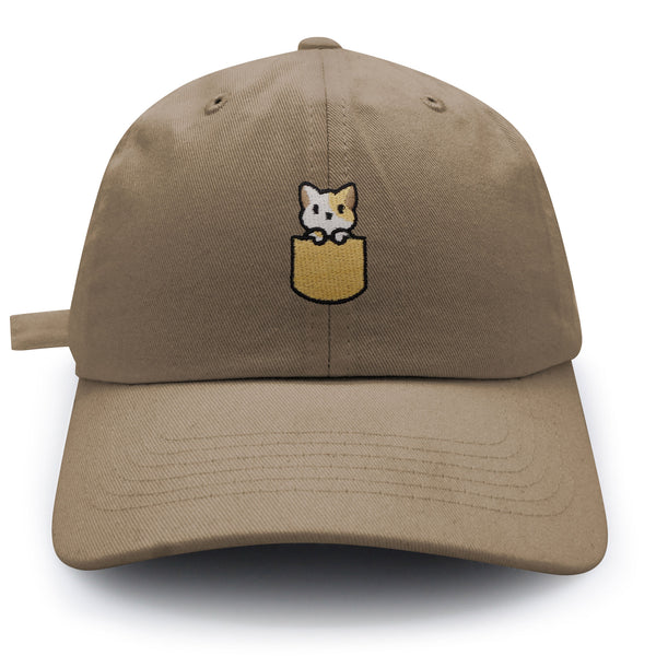 Pocket Cat Dad Hat Embroidered Baseball Cap Shirt Pocket