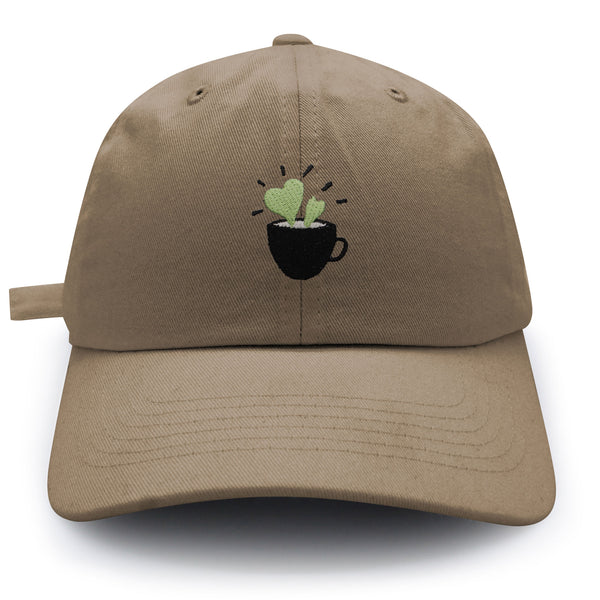 Plant in Mug Dad Hat Embroidered Baseball Cap Plant