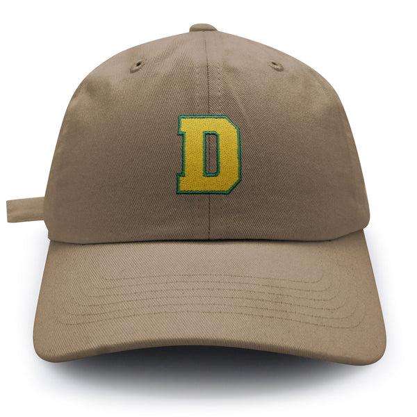 Initial D College Letter Dad Hat Embroidered Baseball Cap Yellow Alphabet