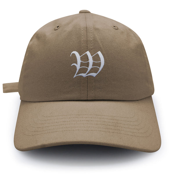 Old English Letter W Dad Hat Embroidered Baseball Cap English Alphabet