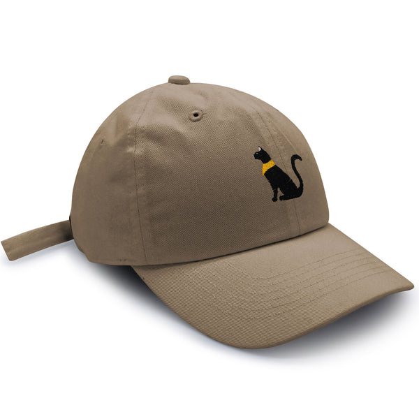 Black Egyptian Cat Dad Hat Embroidered Baseball Cap Kitty