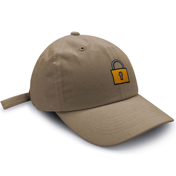 Lock Dad Hat Embroidered Baseball Cap Gate Logo