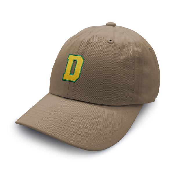 Initial D College Letter Dad Hat Embroidered Baseball Cap Yellow Alphabet