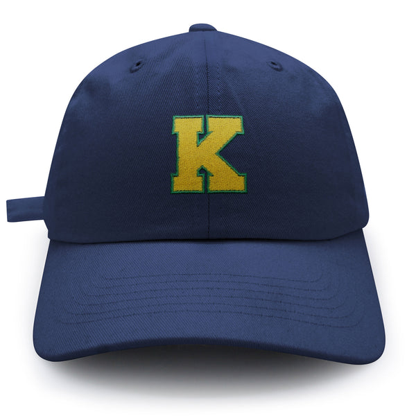 Initial K College Letter Dad Hat Embroidered Baseball Cap Yellow Alphabet