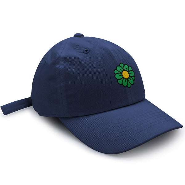 Flower Dad Hat Embroidered Baseball Cap Cute Blue