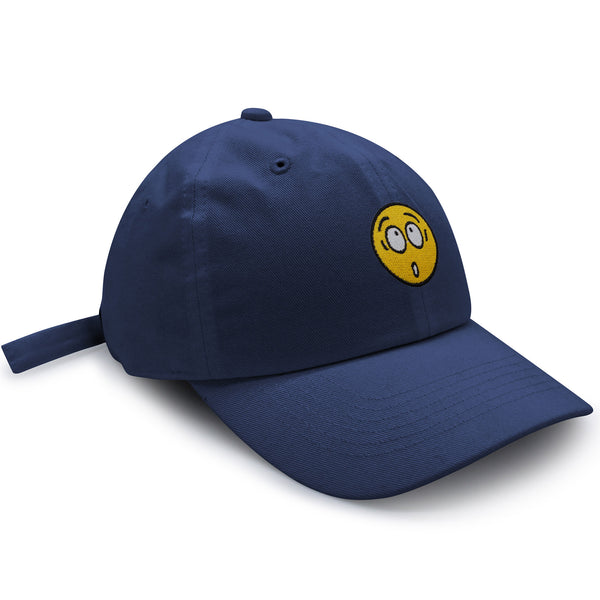 Surprised Face Emoji Dad Hat Embroidered Baseball Cap Silly