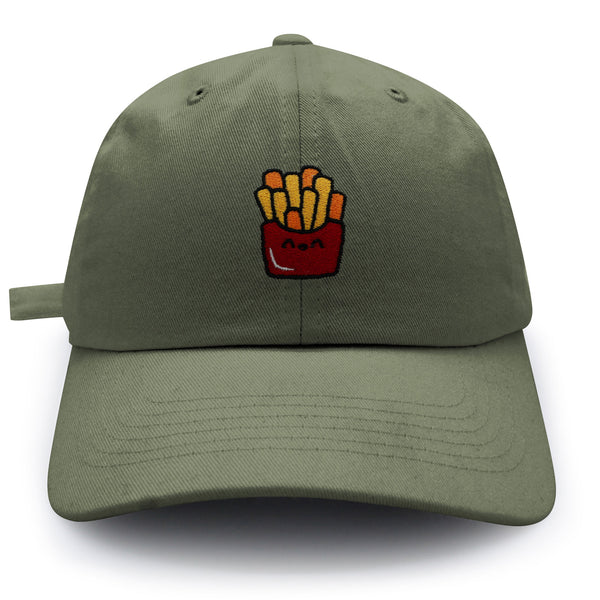 Smiling French Fries Dad Hat Embroidered Baseball Cap Chips Fast Food