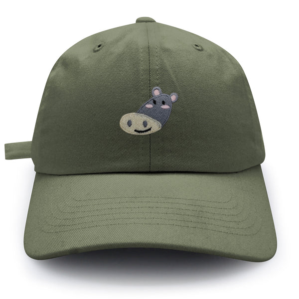 Cute Hippo Face Dad Hat Embroidered Baseball Cap Zoo Hippopotamus