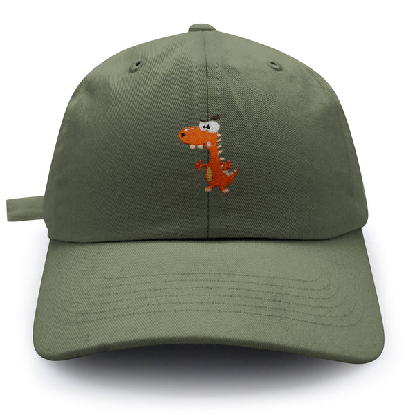 Funny Orange Dinosaur Dad Hat Embroidered Baseball Cap  Funny Dino