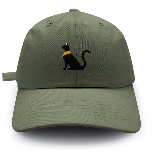 Black Egyptian Cat Dad Hat Embroidered Baseball Cap Kitty