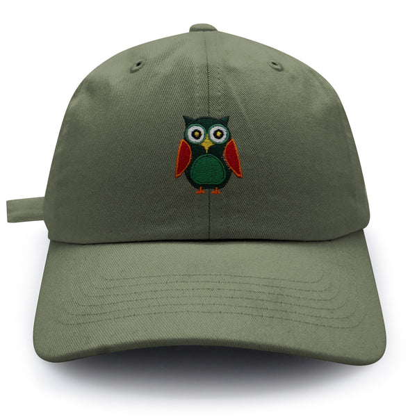 Owl Dad Hat Embroidered Baseball Cap Bird Green