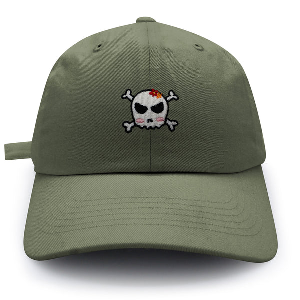 Skull Dad Hat Embroidered Baseball Cap Ribbon Girly