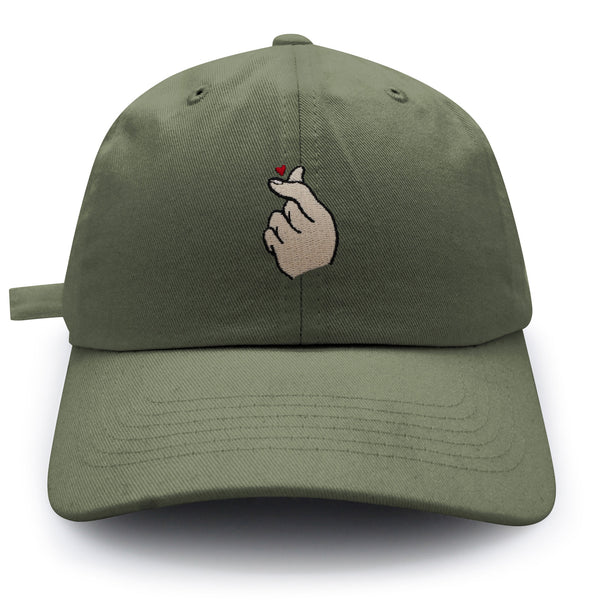 Finger Heart Dad Hat Embroidered Baseball Cap Korean KPOP