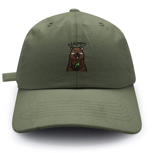 Happy Quokka Dad Hat Embroidered Baseball Cap Cute Animal