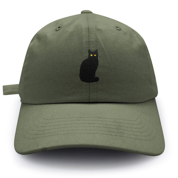 Sitted Black Cat Dad Hat Embroidered Baseball Cap Cute Kitty