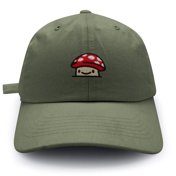 Mushroom  Dad Hat Embroidered Baseball Cap Red