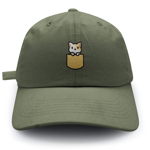 Pocket Cat Dad Hat Embroidered Baseball Cap Shirt Pocket