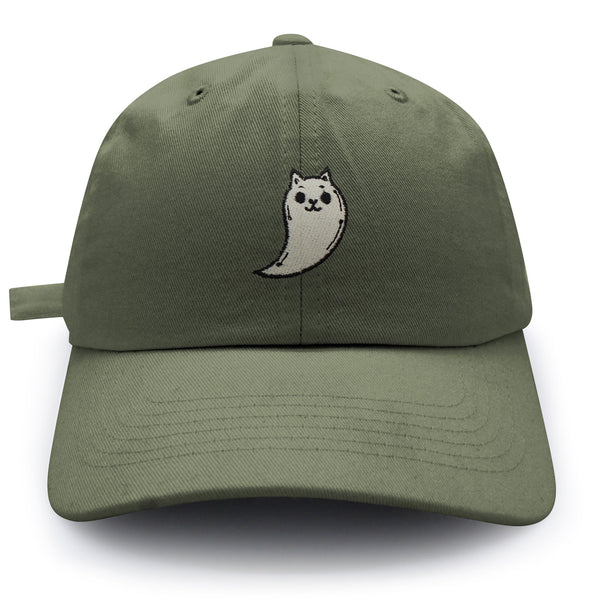 Ghost Cat  Dad Hat Embroidered Baseball Cap Cute