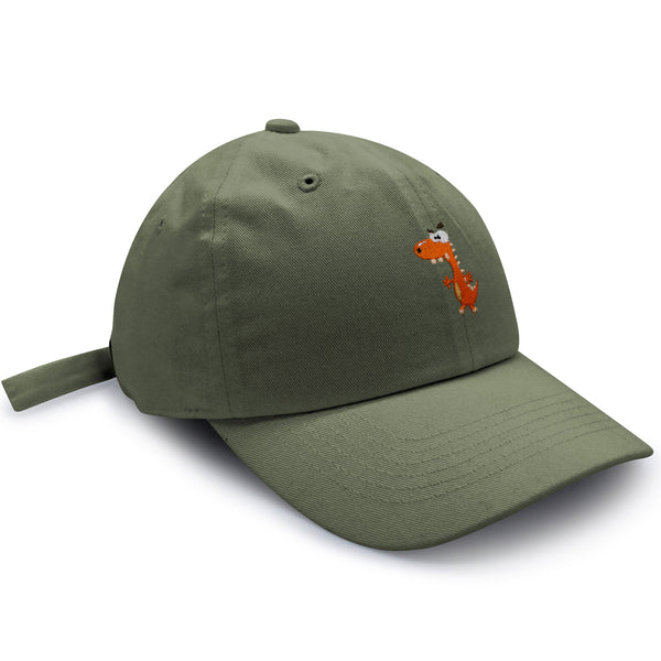 Funny Orange Dinosaur Dad Hat Embroidered Baseball Cap  Funny Dino