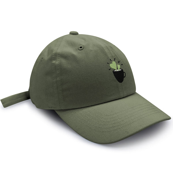 Plant in Mug Dad Hat Embroidered Baseball Cap Plant