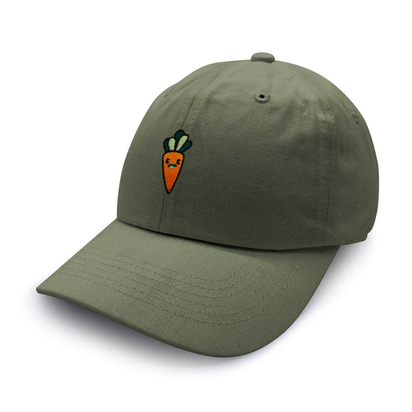 Smiling Carrot Dad Hat Embroidered Baseball Cap Vegetable Vegan