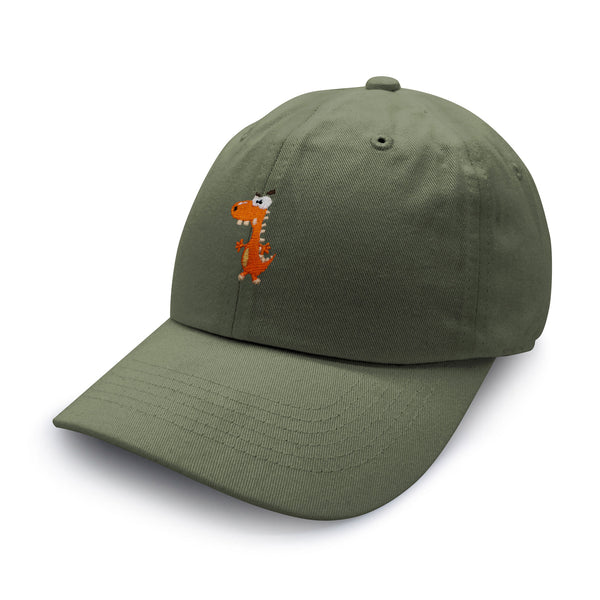 Funny Orange Dinosaur Dad Hat Embroidered Baseball Cap  Funny Dino