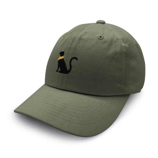 Black Egyptian Cat Dad Hat Embroidered Baseball Cap Kitty