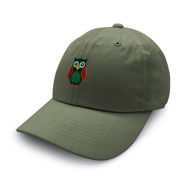 Owl Dad Hat Embroidered Baseball Cap Bird Green