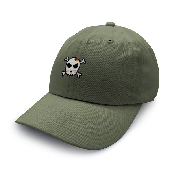 Skull Dad Hat Embroidered Baseball Cap Ribbon Girly