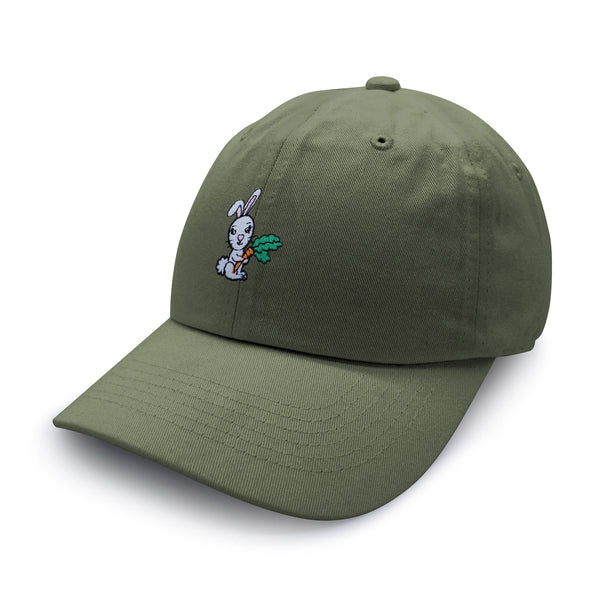 Bunny with Carrot Dad Hat Embroidered Baseball Cap Cute