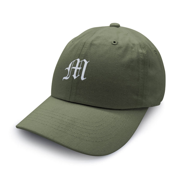 Old English Letter M Dad Hat Embroidered Baseball Cap English Alphabet