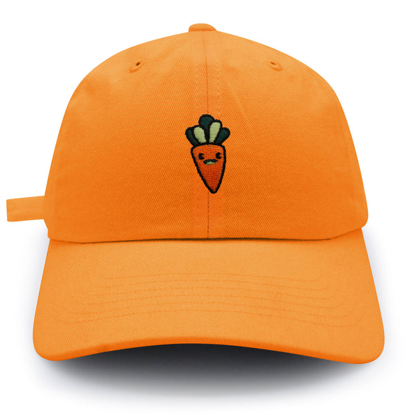 Smiling Carrot Dad Hat Embroidered Baseball Cap Vegetable Vegan