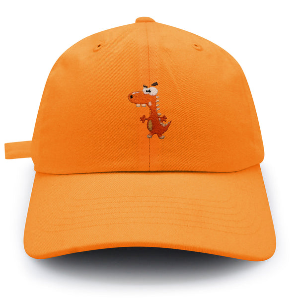 Funny Orange Dinosaur Dad Hat Embroidered Baseball Cap  Funny Dino