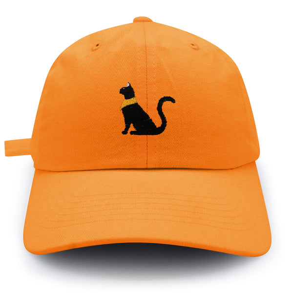 Black Egyptian Cat Dad Hat Embroidered Baseball Cap Kitty