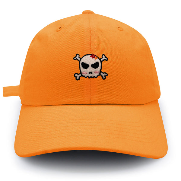 Skull Dad Hat Embroidered Baseball Cap Ribbon Girly