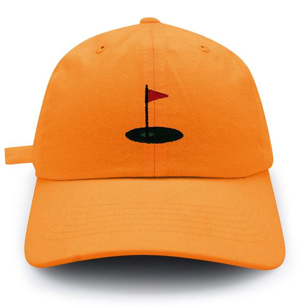 Golf Cup Dad Hat Embroidered Baseball Cap Golf Ball Hole Flagstick Pin