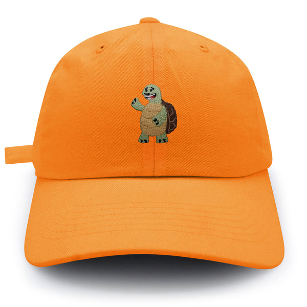 Turtle Hi! Dad Hat Embroidered Baseball Cap Turtle Standing Up